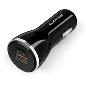 Nabíjačka do auta Aligator 1xPD USB-C 20 W + 1xUSB