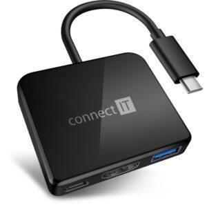 USB-C hub 3v1 Connect It CHU-7050-BK